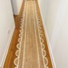 off white Jute Scallop Rug, White Ivory Scalloped Jute Rug, Scalloped Runner Rug, Scalloped Doormats