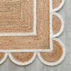 Off White Jute Scalloped Rug