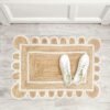 off white Jute Scallop Rug, White Ivory Scalloped Jute Rug, Scalloped Runner Rug, Scalloped Doormats