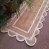 White Ivory Scalloped Jute Rug, off white Jute Scallop Rug