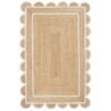 off white Jute Scallop Rug, White Ivory Scalloped Jute Rug, Scalloped Runner Rug, Scalloped Doormats