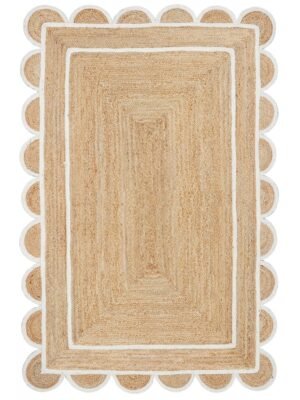 off white Jute Scallop Rug, White Ivory Scalloped Jute Rug, Scalloped Runner Rug, Scalloped Doormats