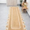 Scalloped jute Rug with off white Trim