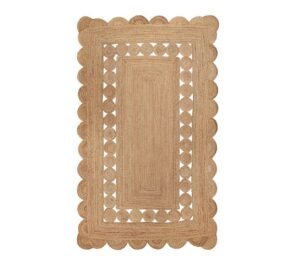 Jute Scallop Rug Hand Woven Scalloped Jute Runner Rug