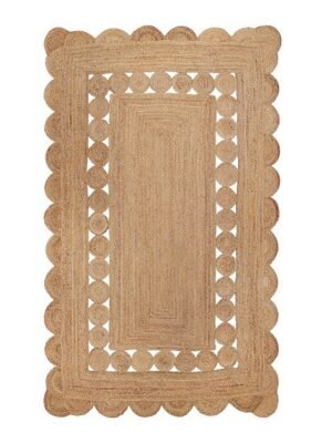 Jute Scallop Rug Hand Woven Scalloped Jute Runner Rug