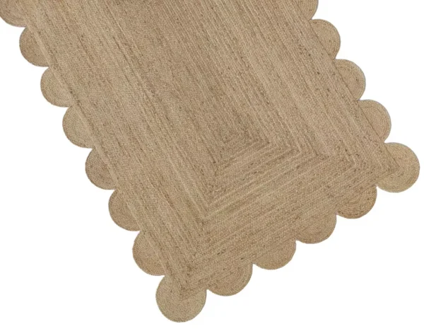 best scalloped rug Natural Jute scallop rug online in India