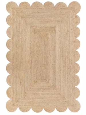 best scalloped rug Natural Jute scallop rug online in India