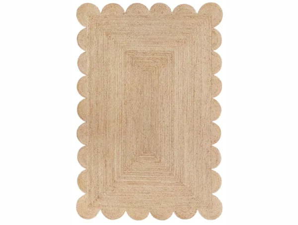 best scalloped rug Natural Jute scallop rug online in India