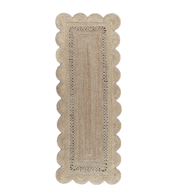 Scalloped Natural Jute Area Rug Scalloped Jute Runner Rug