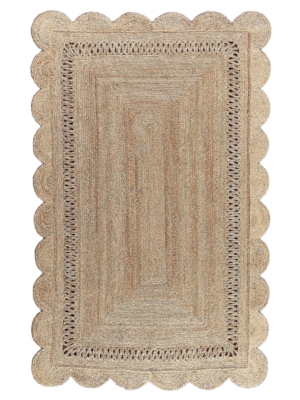 Scalloped Natural Jute Area Rug Scalloped Jute Rug