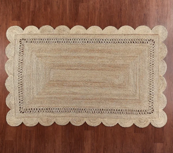 Scalloped Natural Jute Area Rug Scalloped Jute Rug