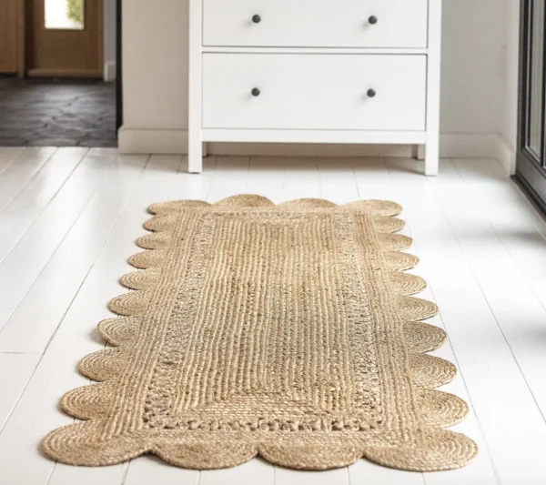 Scalloped Natural Jute Area Rug Scalloped Jute Rug