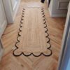 Natural Jute Scallop Rug with Black Trim Scalloped Jute Rug 8x10