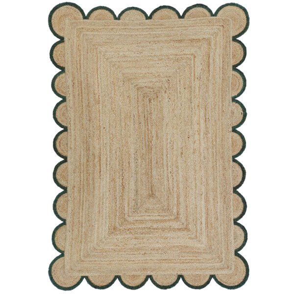 Scalloped jute rug Green Jute Scallop Rug 8x10