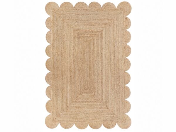 best scalloped rug Natural Jute scallop rug online in India