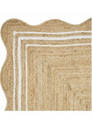 Wave Edge Scalloped Jute Rug Off White Reversible Wavy Jute Rug