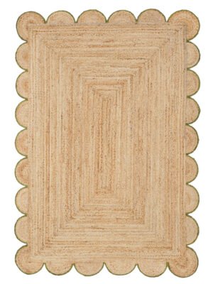 Jute Scalloped Rug Emerald Green Scalloped Jute Rug