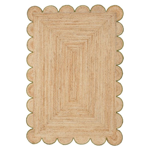 Jute Scalloped Rug Emerald Green Scalloped Jute Rug