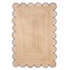 Natural Jute Scallop Rug with Black Trim Scalloped Jute Rug 8x10