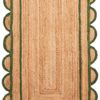 Sage green Scalloped Jute Runner Rug Jute Scallop Rug