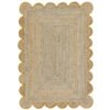 Yellow Jute Scallop Rug Jute Area rug Scalloped jute rug