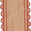 Red Scalloped Jute Runner Rug Jute Scallop Rug