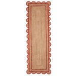 Red Scalloped Jute Runner Rug Jute Scallop Rug