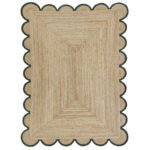 Scalloped jute rug Green Jute Scallop Rug 8x10