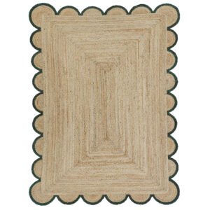 Scalloped jute rug Green Jute Scallop Rug 8x10