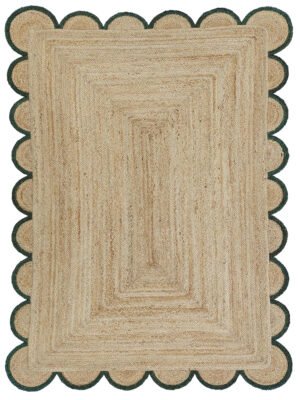 Scalloped jute rug Green Jute Scallop Rug 8x10