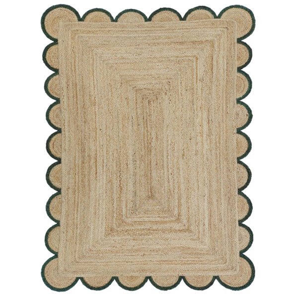 Scalloped jute rug Green Jute Scallop Rug 8x10