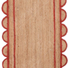 Red Scalloped Jute Runner Rug Jute Scallop Rug