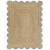 Boho Decor Scalloped jute rug Blue Jute Scallop Rug