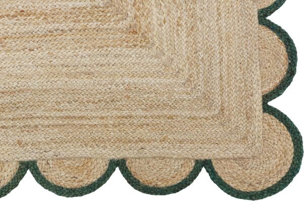 Scalloped jute rug Green Jute Scallop Rug 8x10