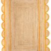 Yellow Jute Scalloped Rug Boho Scalloped Jute Rugs