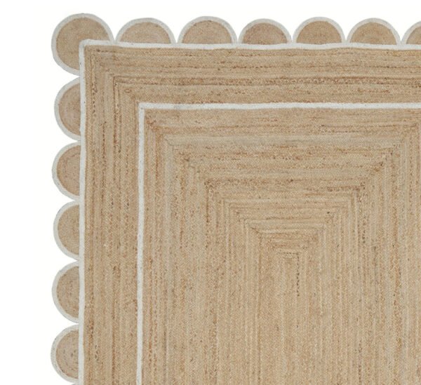 Ivory Scallop Jute Rug Custom Size jute rug Scalloped Edge Rugs