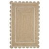 Ivory Scallop Jute Rug Custom Size jute rug Scalloped Edge Rugs