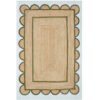 Bottle Green Scalloped Jute Rug , Rectangular Scallop Rug