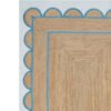 Natural Jute Scallop Rug Blue Edge Scalloped Jute rug