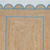 Natural Jute Scallop Rug Blue Edge Scalloped Jute rug