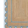 Natural Jute Scallop Rug Blue Edge Scalloped Jute rug
