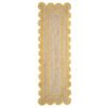 Yellow Jute Scalloped Runner Rug Natural Jute Rug