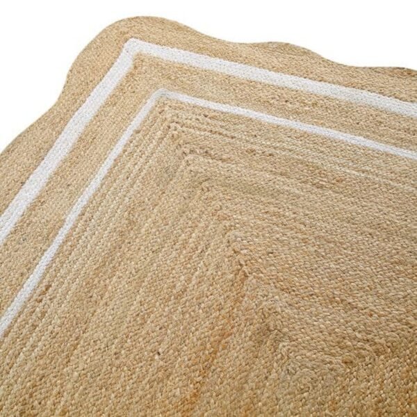 Scallop Wavy Jute Rug, Natural Jute Wave Edge Rug, Scalloped Jute Rug