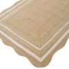 ivory Scallop Wavy Jute Rug, Natural Jute Wave Edge Rug, Scalloped Jute Rug