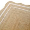 Scallop Wavy Jute Rug, Natural Jute Wave Edge Rug, Scalloped Jute Rug