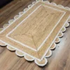 Off White Scalloped Runner Rug Jute Runner Rug