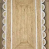 Off White Scalloped Runner Rug Jute Runner Rug