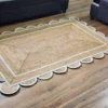 Off White Scalloped Runner Rug Jute Runner Rug