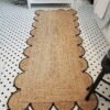 Natural Jute Scallop Rug with Black Trim Scalloped Jute Rug 8x10