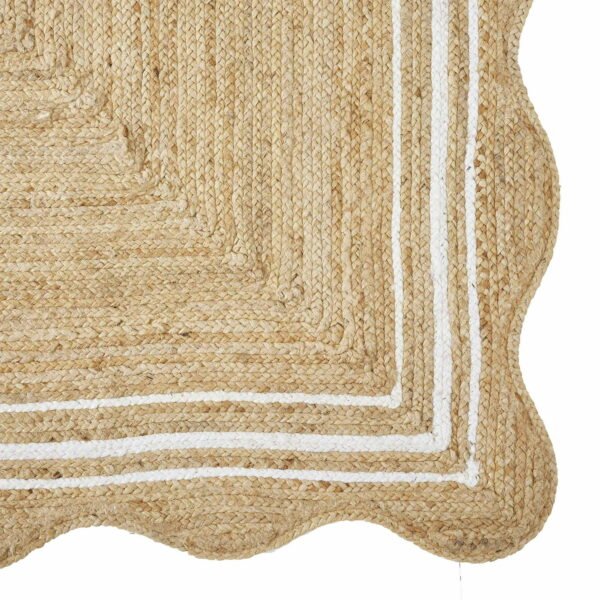 Wave Edge Scalloped Jute Rug Off White Reversible Wavy Jute Rug